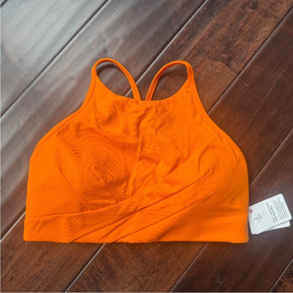 Lululemon Flow Y Wrap-Front High-Neck Bra *Light Support, B/C Cup orange flash 6